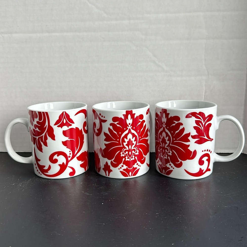 Three Nanette Lenore Porcelain Coffee Mugs